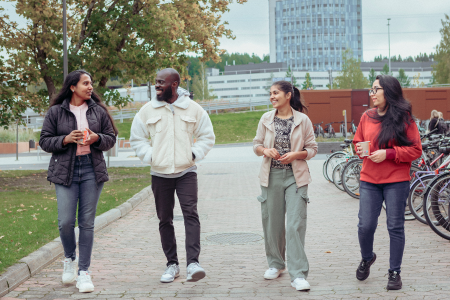 A group of students at university campus