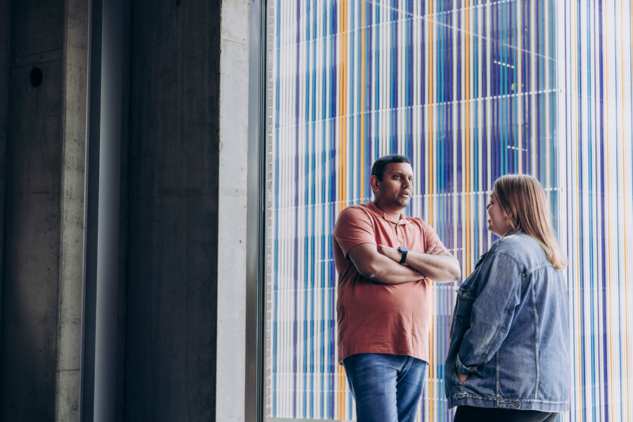 Two students discussing
