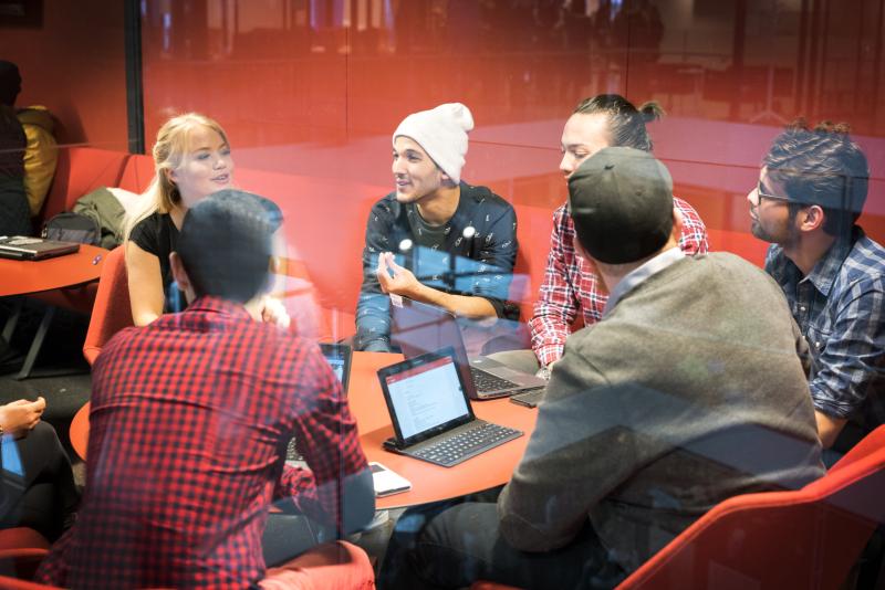 Students studying