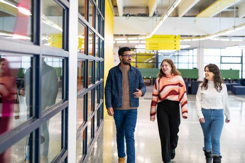 Students walking on campus