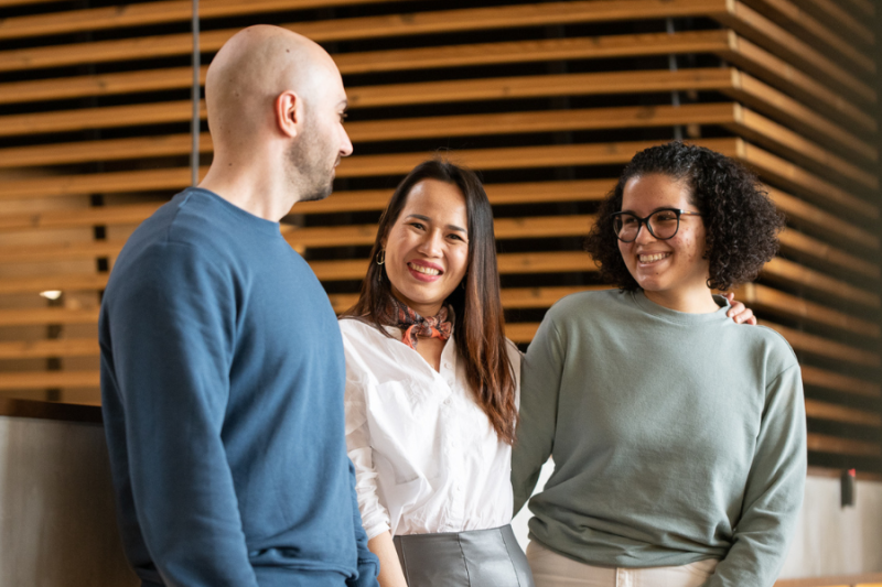 Students chatting on campus